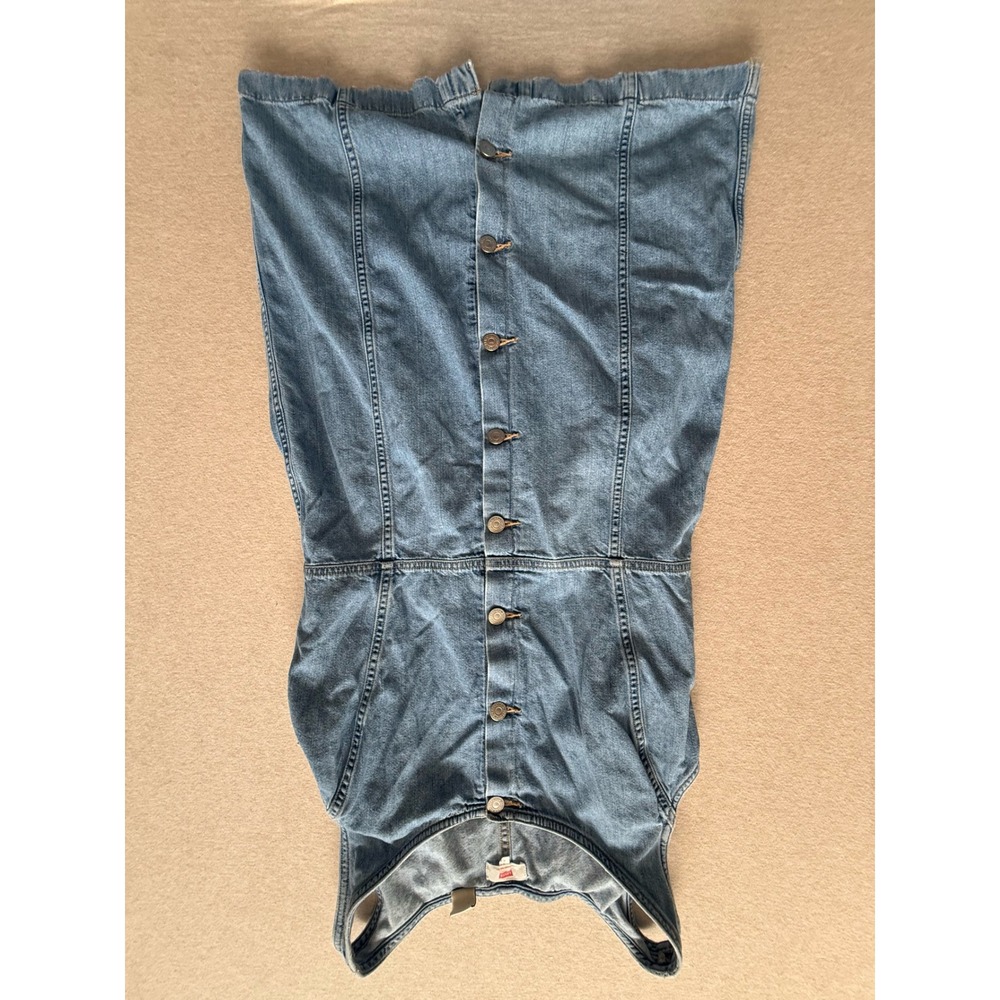 Levis Womens Blue Denim Button Front Sleeveless Mini Dress Medium Wash Size M